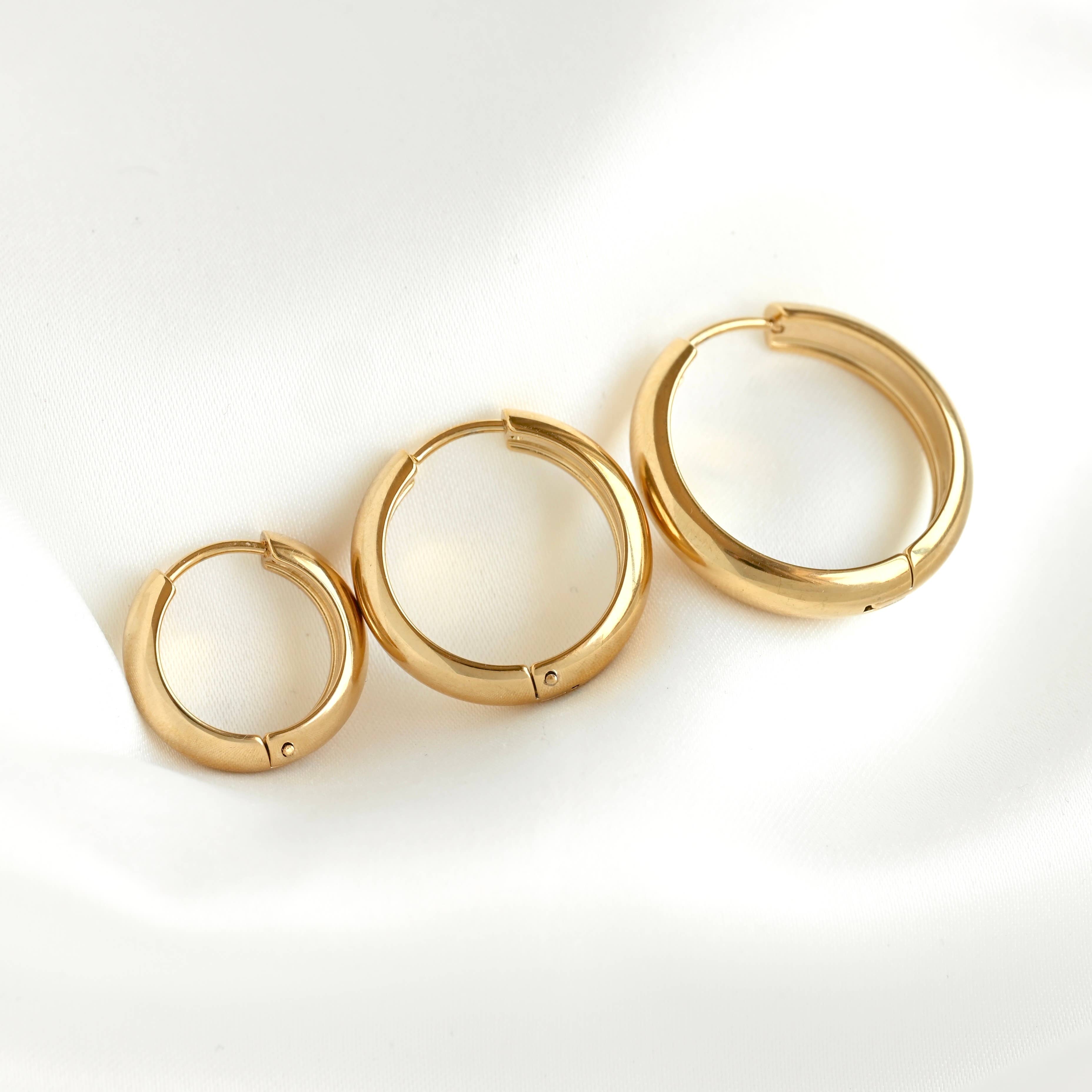 Medium Bold Hoops - Waterproof Lightweight Hoop Earrings