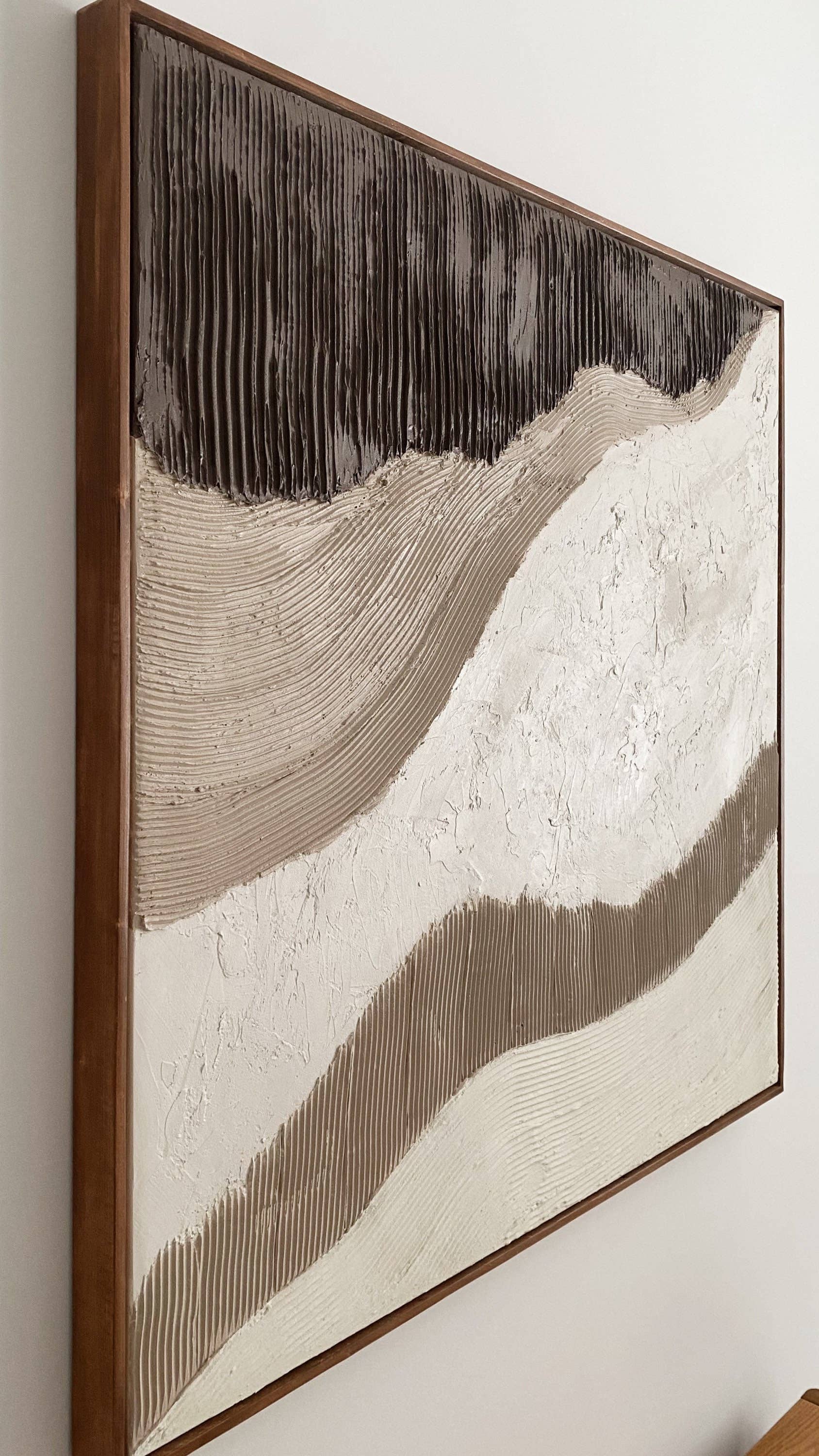 Abstract Framed Plastered Canvas