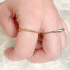 Tarnish-free Twisted Ring - Dainty Stackable Rope Ring