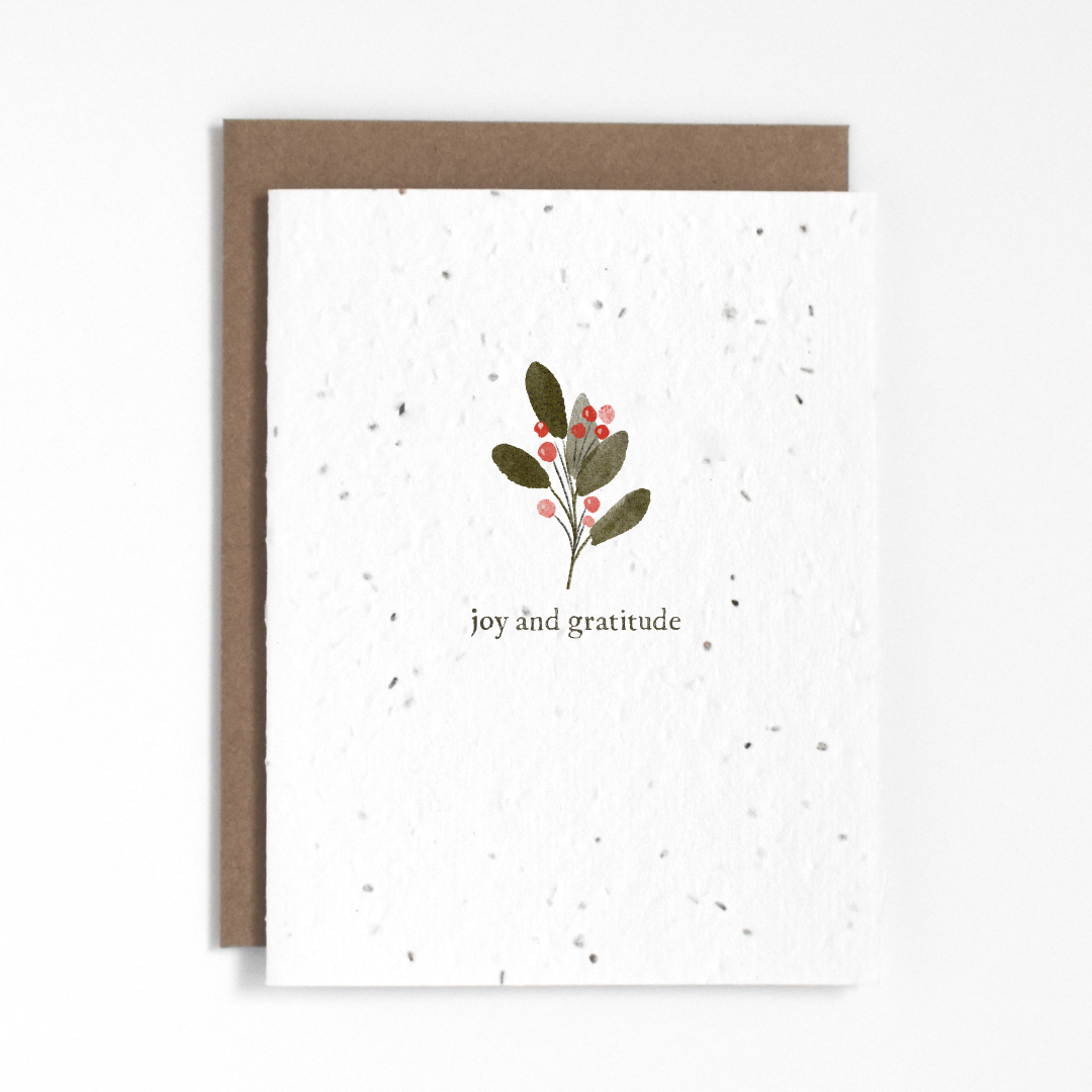 Plantable Holiday Card - Joy and Gratitude