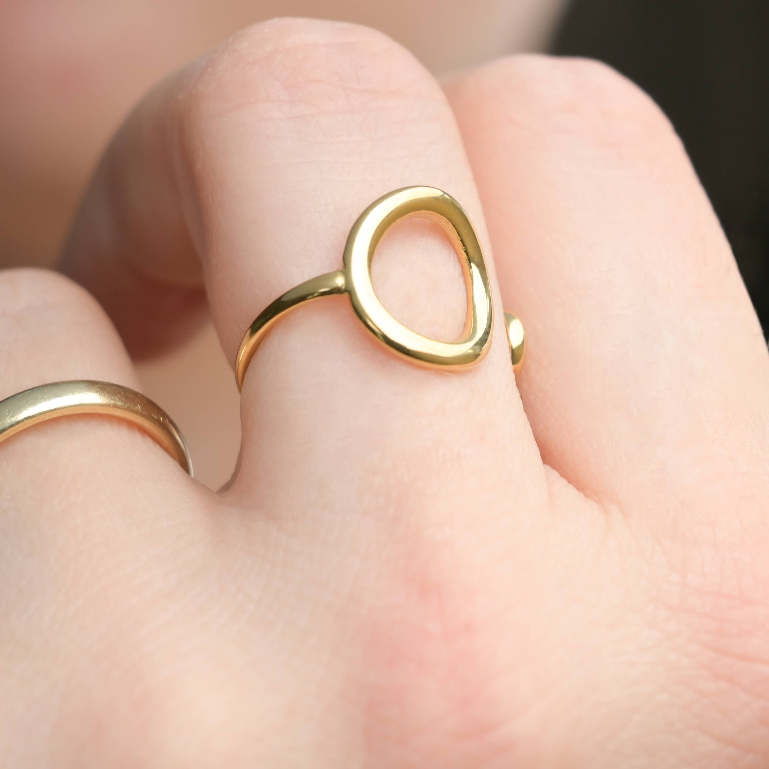 Open Circle Ring - Tarnish Free Adjustable Circle Ring