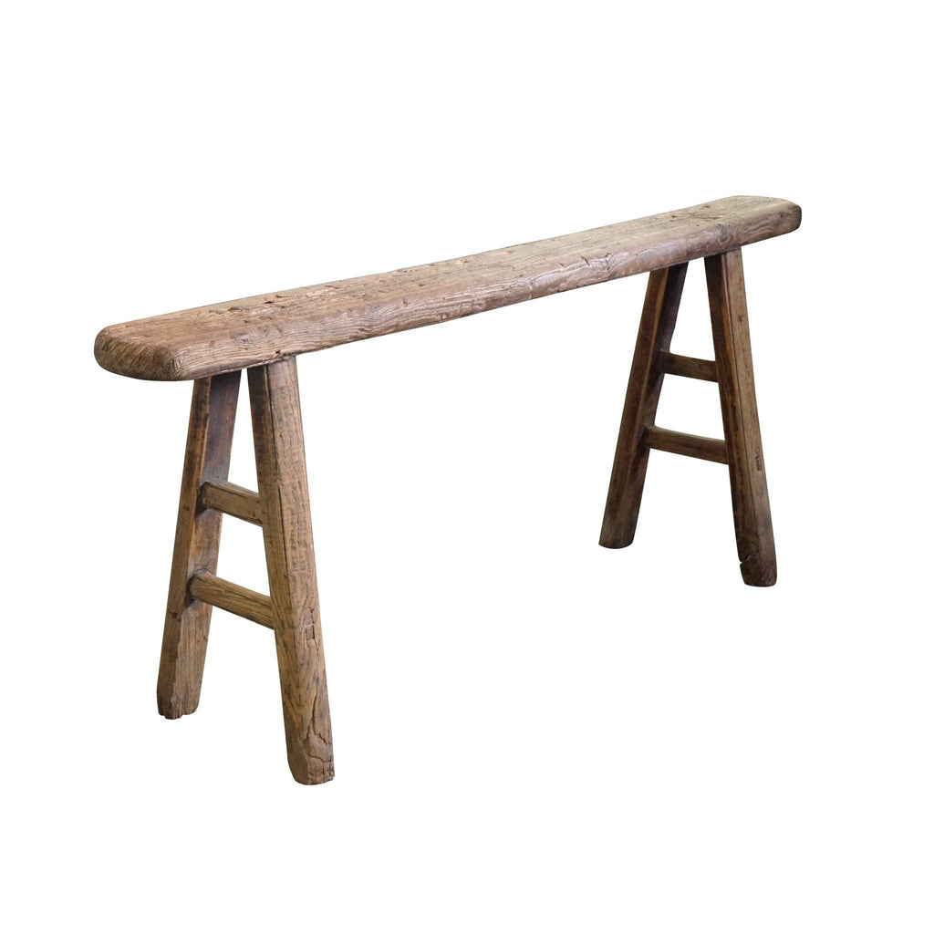 Antique Skinny Wooden Bench, Size 45-55 in ( In store purchase only )