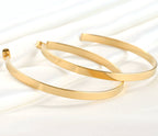 Lightweight Oversized Hoops - 55 mm Large Flat Hoop Earrings