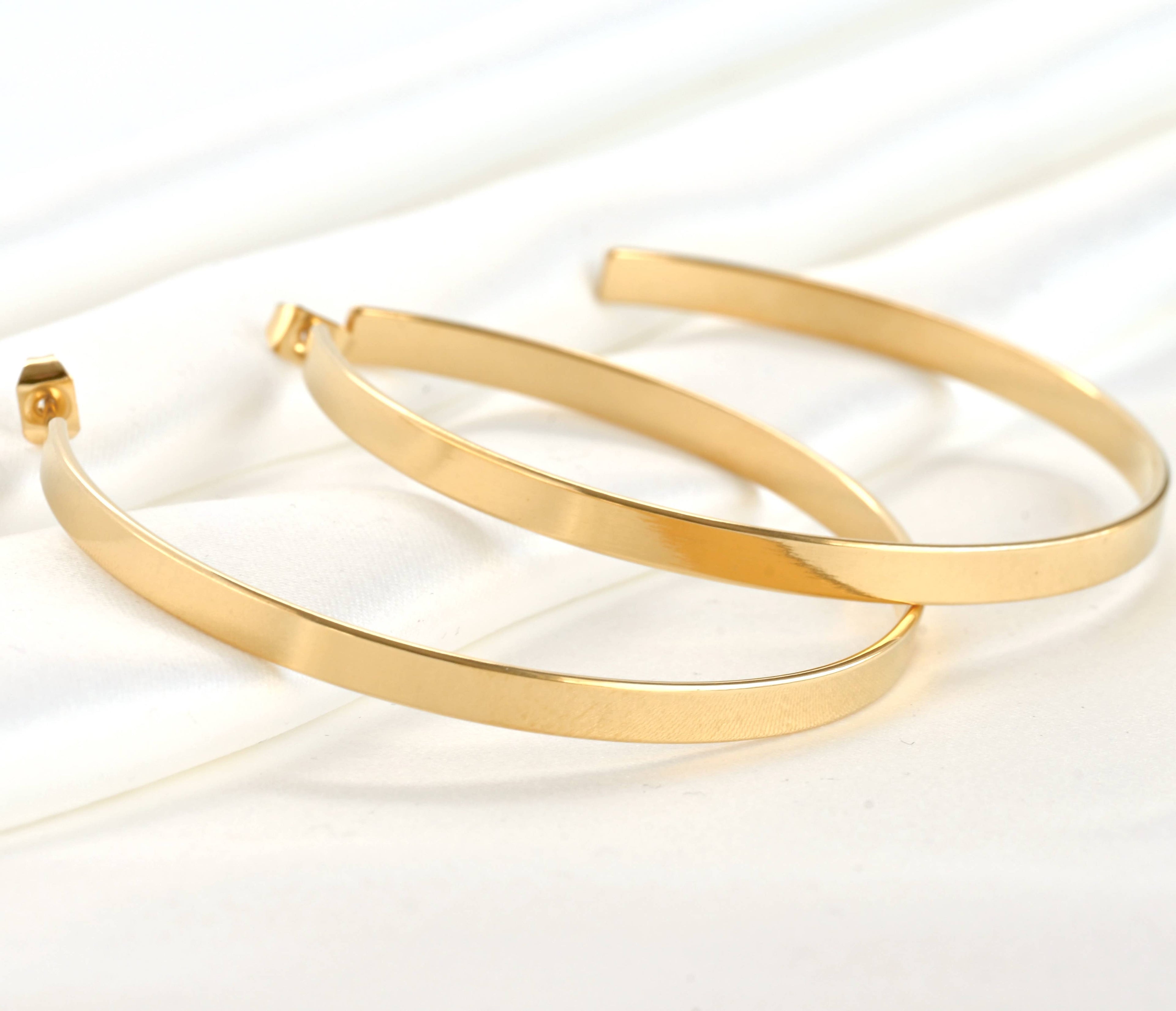 Lightweight Oversized Hoops - 55 mm Large Flat Hoop Earrings