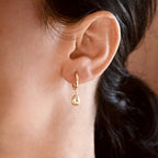 Blueyejewelry - Diamond Teardrop Hoop Earrings