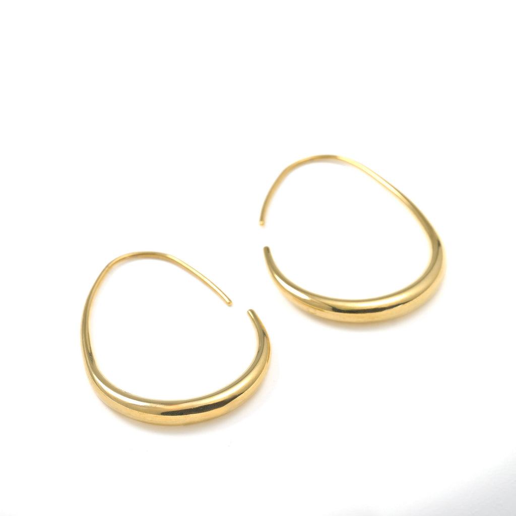 Blueyejewelry  - Stainless Steel Pear Hoop Earrings