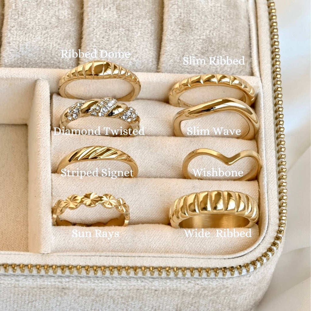 Wishbone Stacker Ring - Dainty V Ring - Peak Chevron Ring