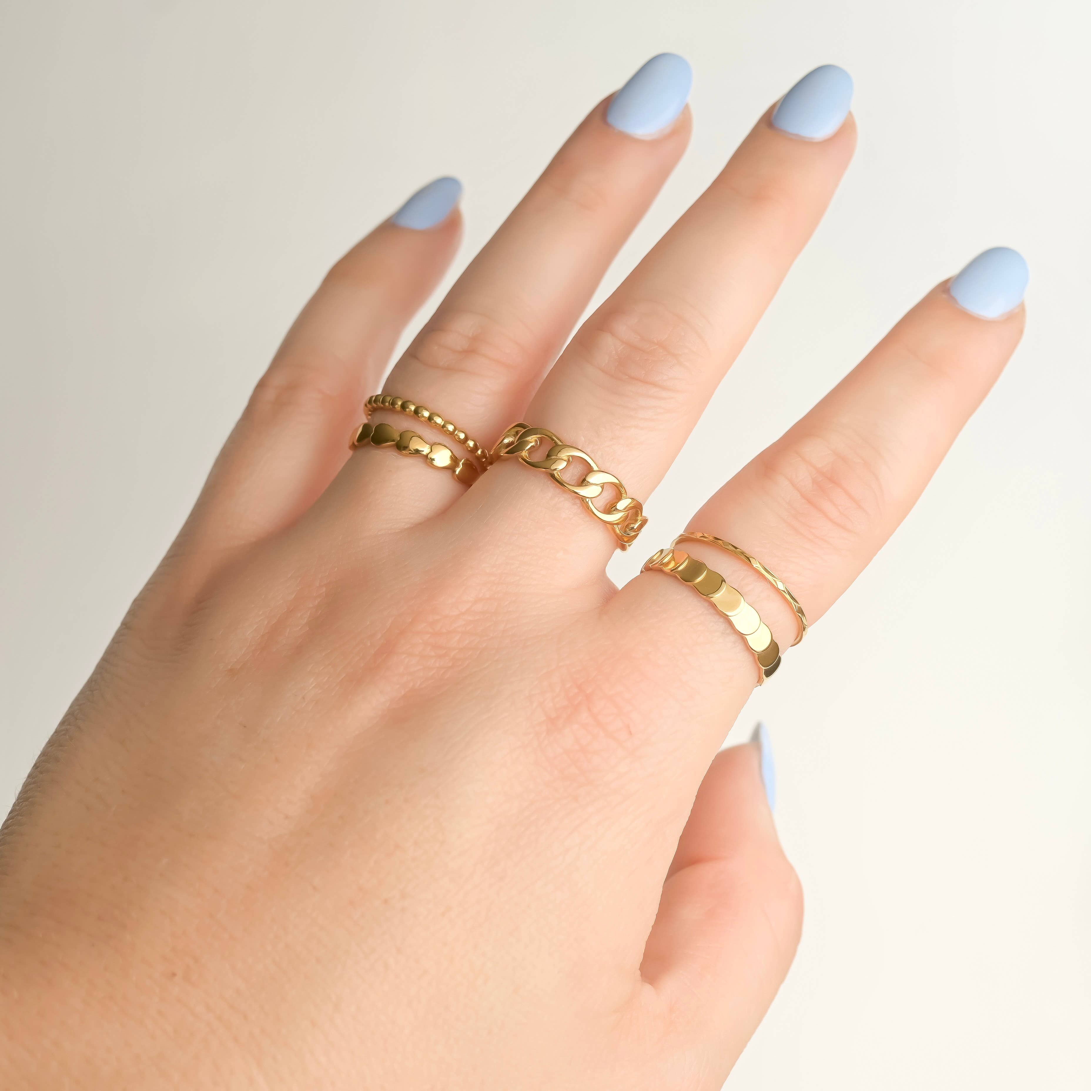 Dainty Gold Rings - Waterproof 18k Gold Stackable Rings