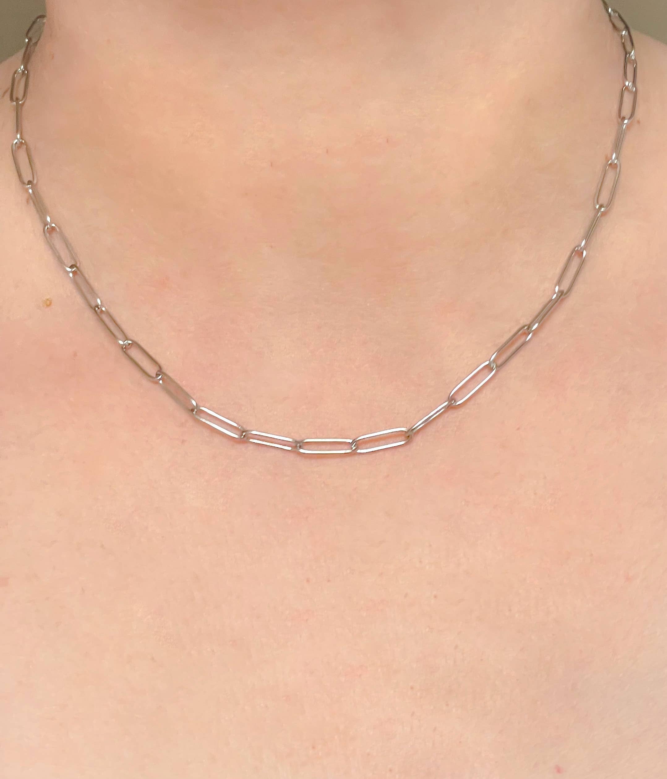 Paperclip Chain Necklace - Dainty Link Chain Necklace