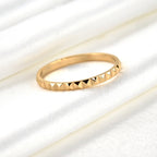blueyejewerly - Geometric Gold Pyramid Ring - Stainless Steel
