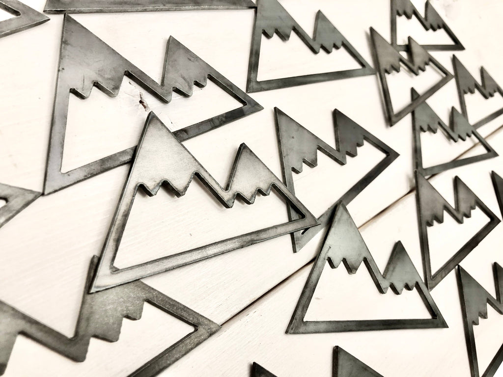 Rustic Metal Mountain Christmas Ornament