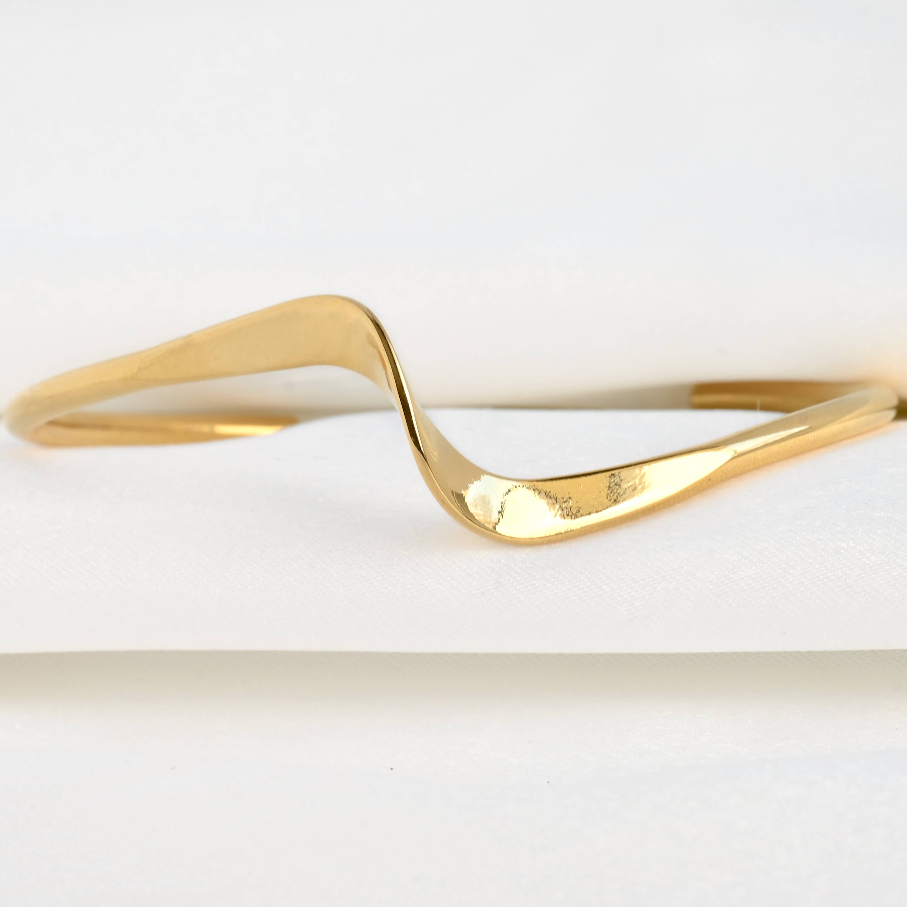 Sculptural Gold Cuff - Tarnish-free Twist Cuff Bracelet