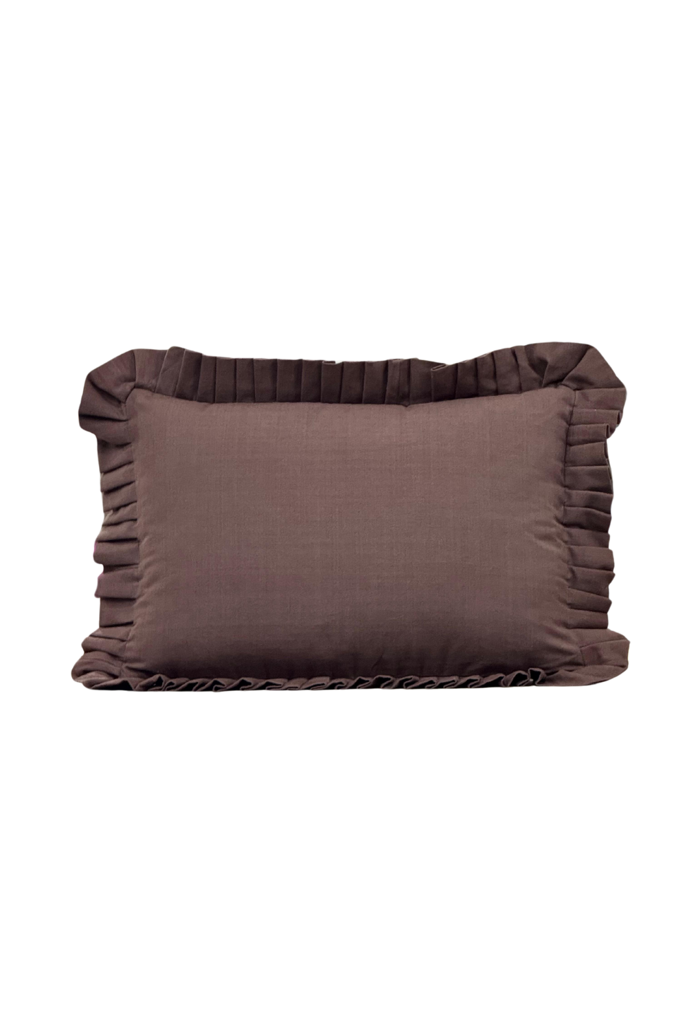 Luxe B Co- Ruffle Lumbar Pillow Cover Brown