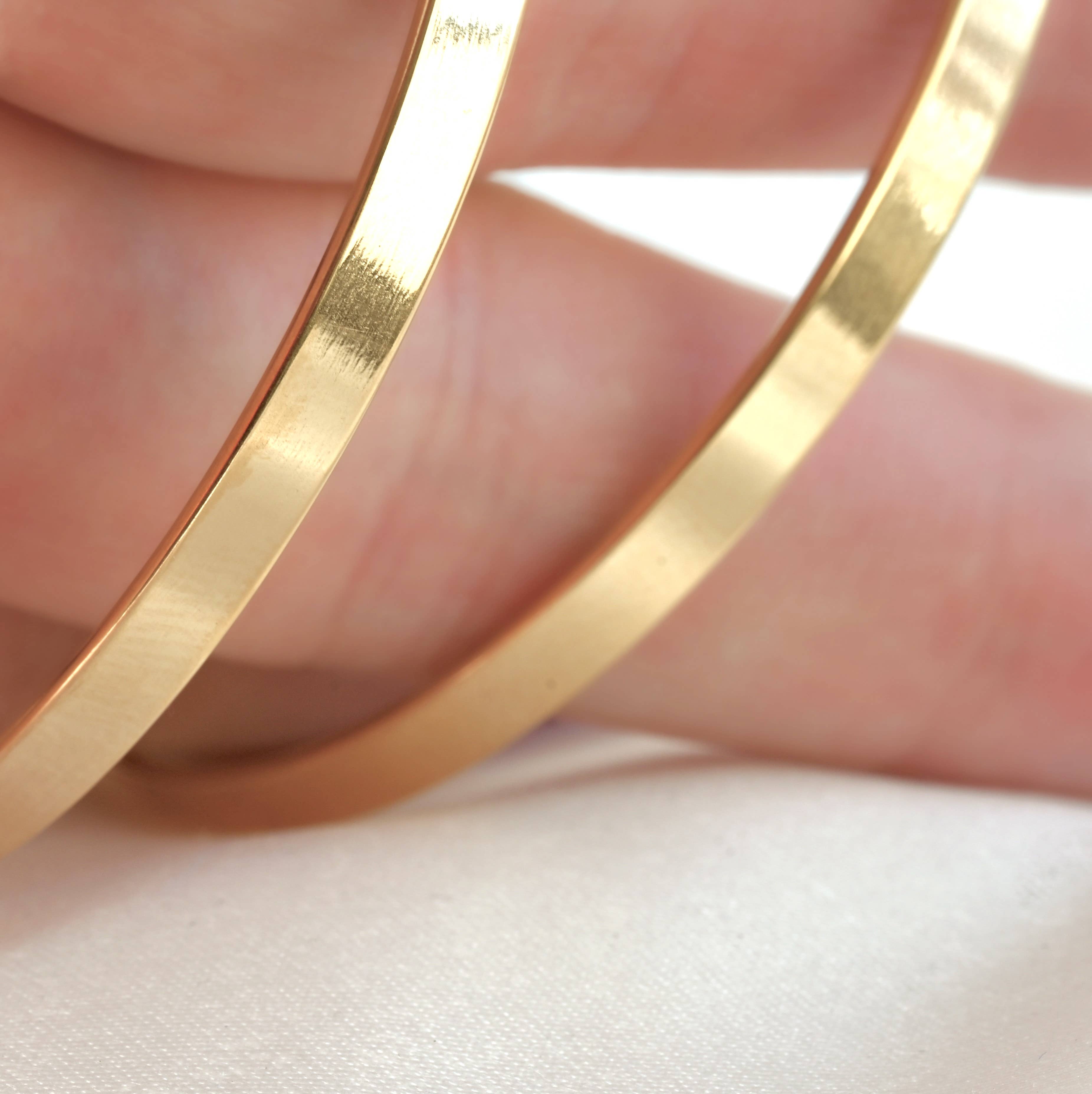 Lightweight Oversized Hoops - 55 mm Large Flat Hoop Earrings