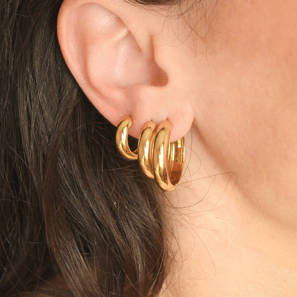 Medium Bold Hoops - Waterproof Lightweight Hoop Earrings