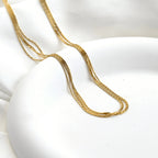 Blueyejewelry - 18k Gold Layered Chain Necklace - Shimmering 4-layered Chain