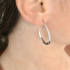 Blueyejewelry  - Stainless Steel Pear Hoop Earrings
