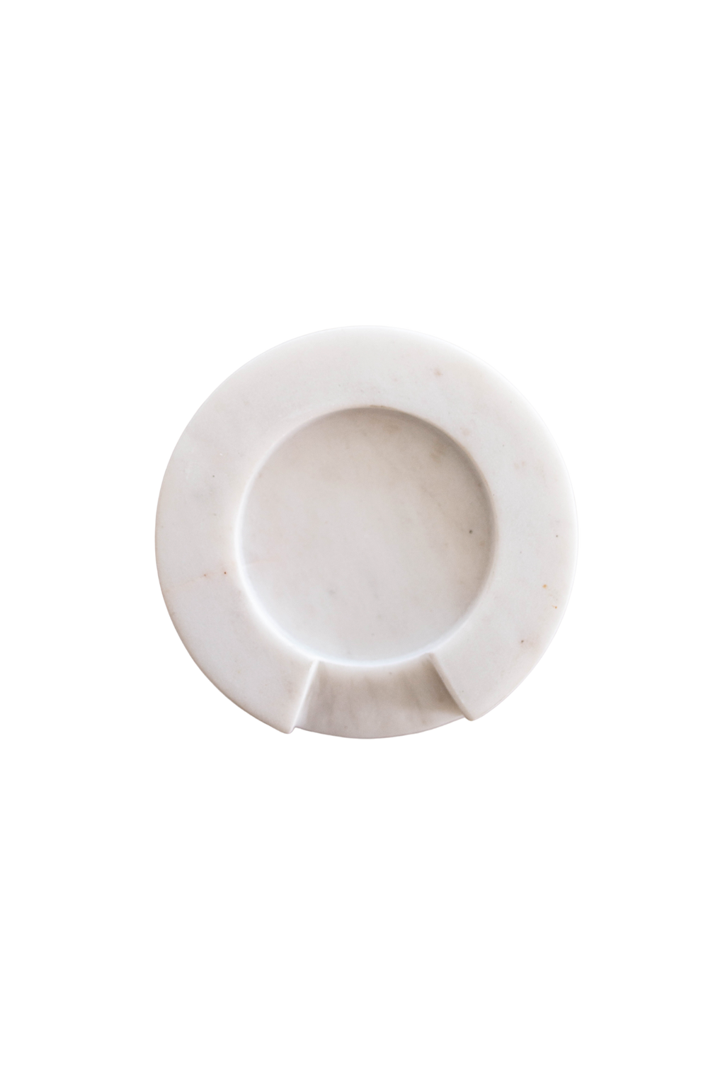 Luxe B Co- Turned White Marble Round Spoon Rest