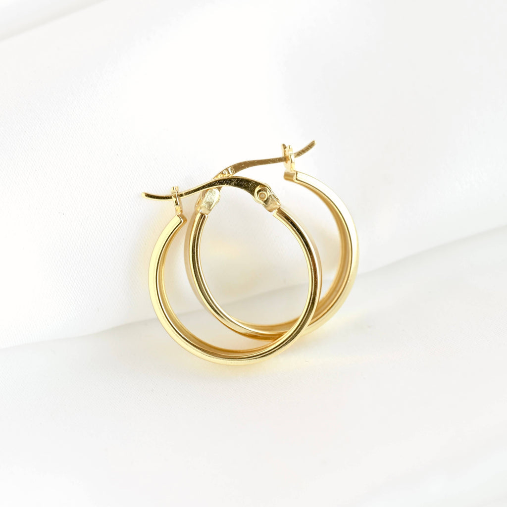 Wide Polished Hoops - Solid 925  Hoop Earrings