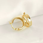 Wide Polished Hoops - Solid 925  Hoop Earrings