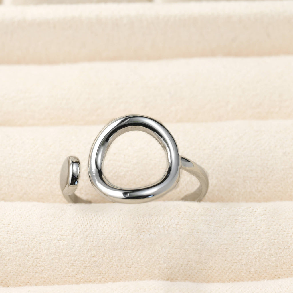 Open Circle Ring - Tarnish Free Adjustable Circle Ring
