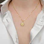 Vintage Style Sun Necklace - Sun Burst Coin Necklace