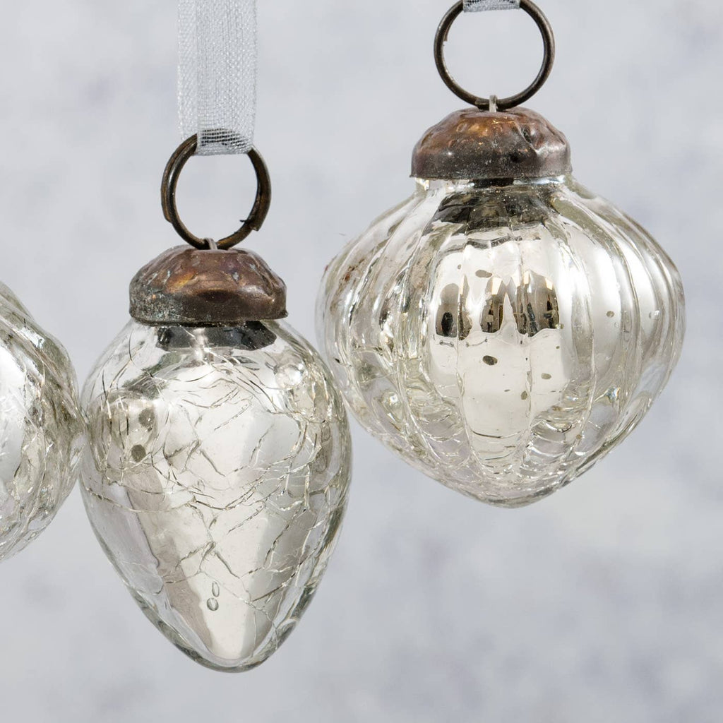 Christmas at Arthur Cameron - Silver Crackle Glass Baubles