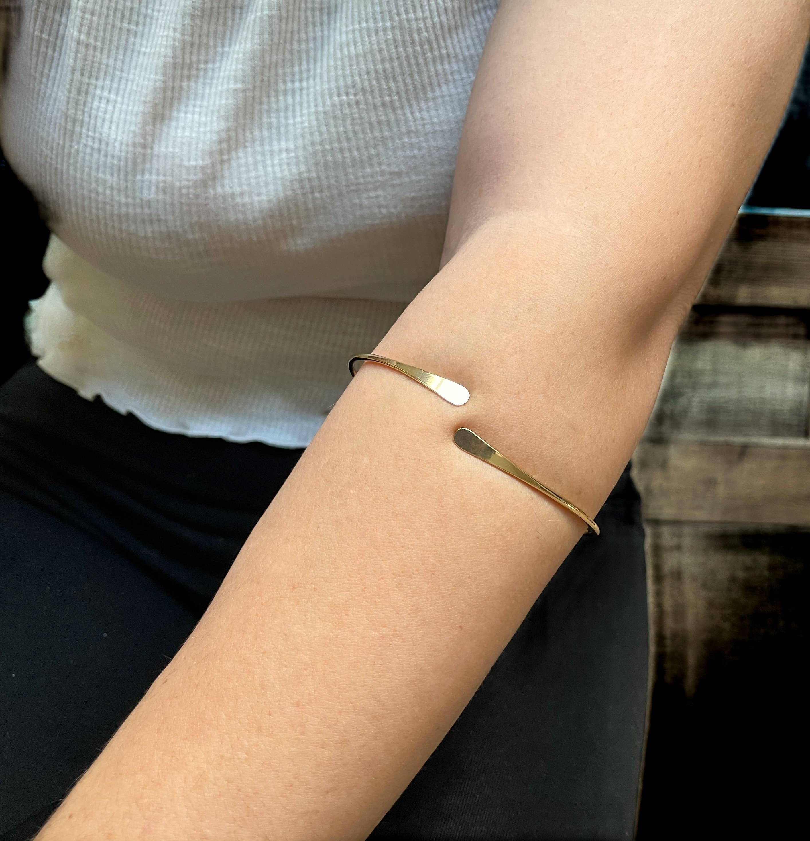 Gold Forearm Cuff - Open Arm Band - Upper Arm Cuff