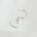 Silver Rectangle Hoops - 925 Silver Geometric Earrings
