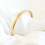 Slim Dome Cuff Bracelet - Adjustable Gold Cuff - Open Bangle