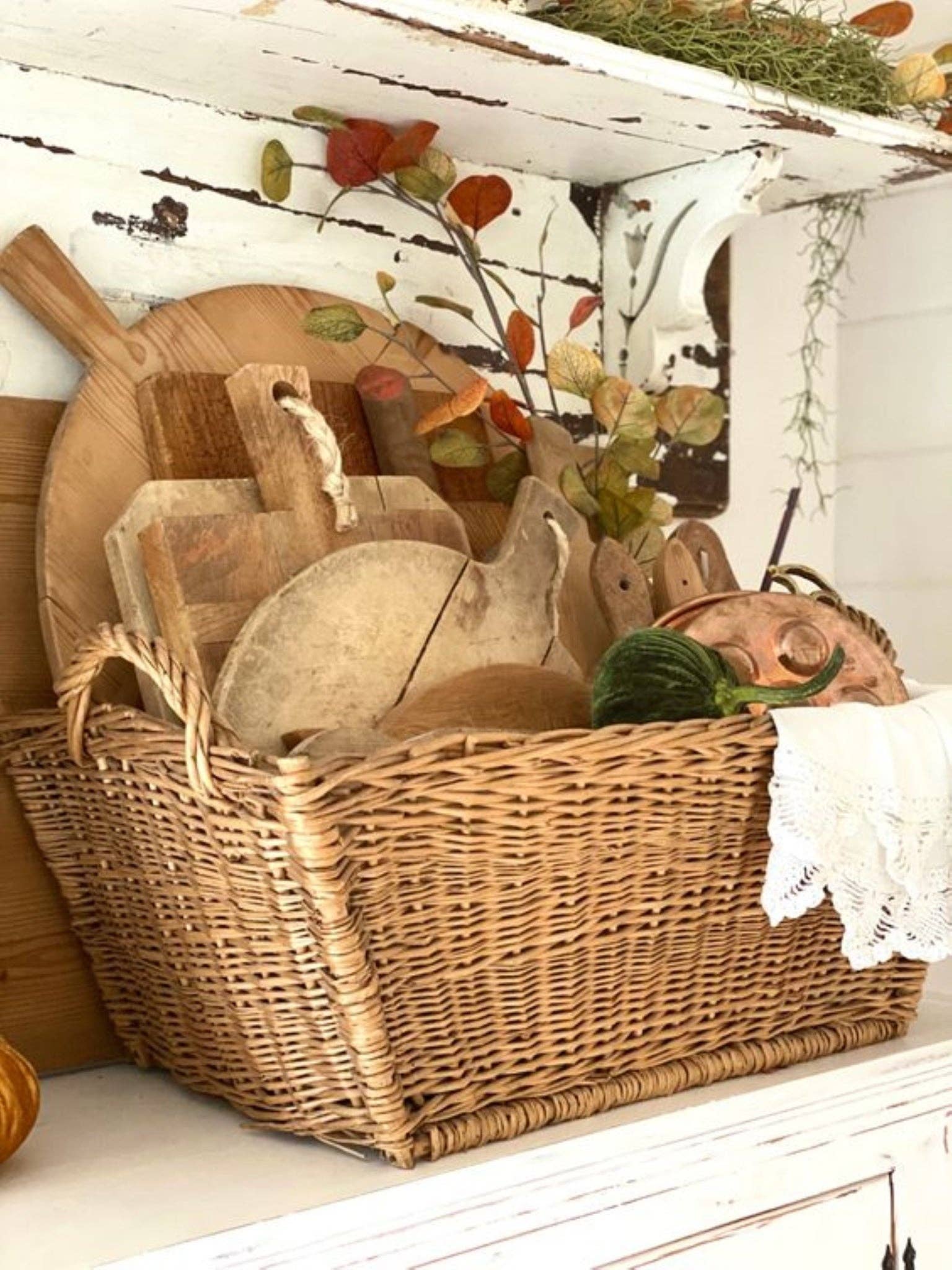 Large Antique French Baskets.