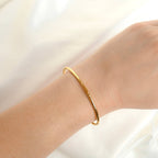 Blueyejewlery - Slim Cuff Bracelets - Waterproof Gold Open Bangle -Claw Cuff