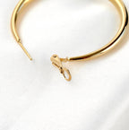 Blueyejewelry - Thick Gold Tapered Hoop Earrings - 47mm - Stainless Steel