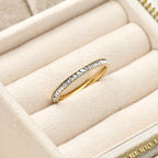Blueyejewelry - Slim Eternity Ring - Thin Channel-set Ring - Gold CZ Ring