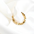 Blueyejewelry - Medium Gold Cube Bead Hoop Earrings- Stainless Steel