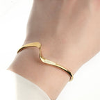 Sculptural Gold Cuff - Tarnish-free Twist Cuff Bracelet