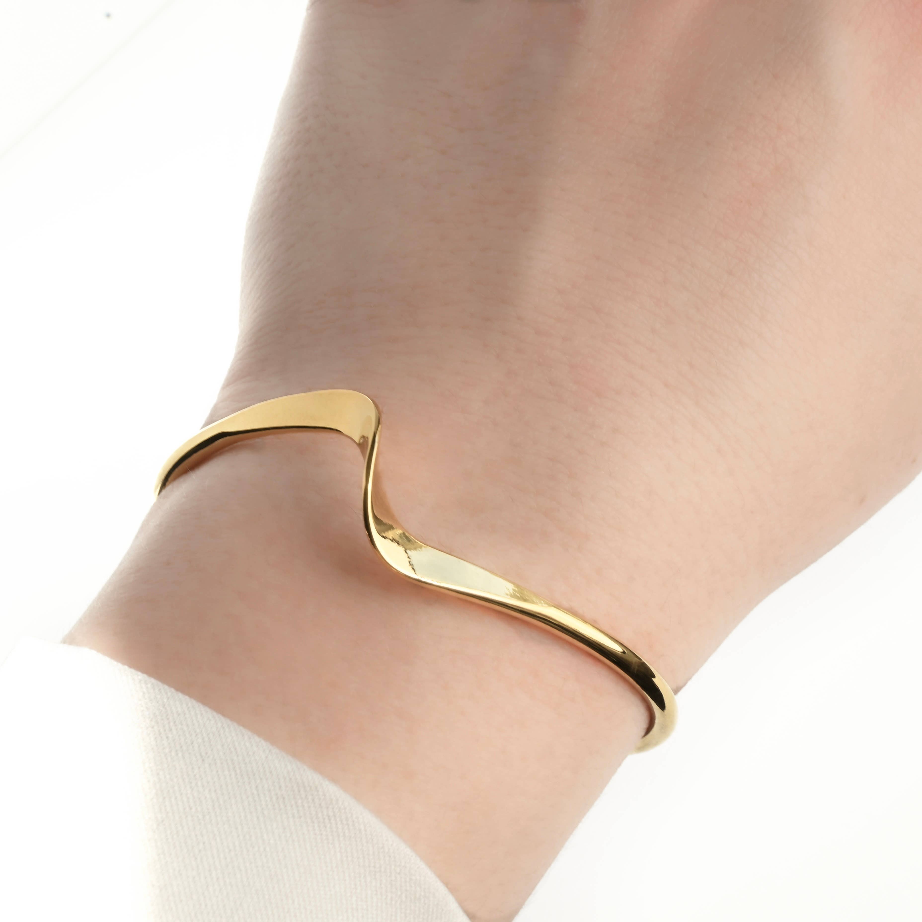 Sculptural Gold Cuff - Tarnish-free Twist Cuff Bracelet