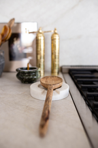 Luxe B Co- Turned White Marble Round Spoon Rest