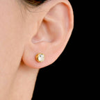 Silver Bezel Studs - Small Diamond Studs - Round CZ Studs