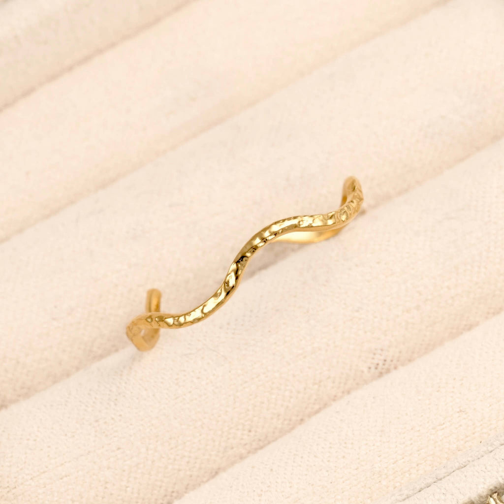 Textured Wavy Cuff Ring