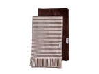 Brown & White Stripes Ruffle Kitchen Dish Towel