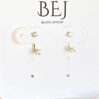 Sterling Silver Front Back Circle Ear Jacket - CZ Earrings