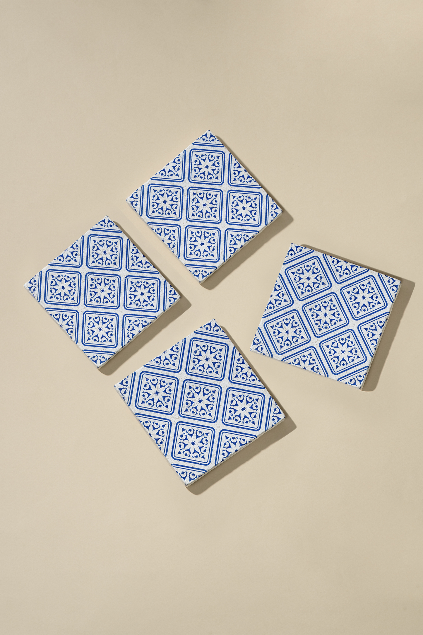 Carthaginians Patterned Marble Tiles  Coasters | Set of 4