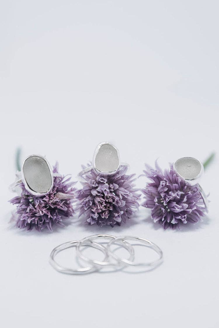 White Sea Glass Stacking Set