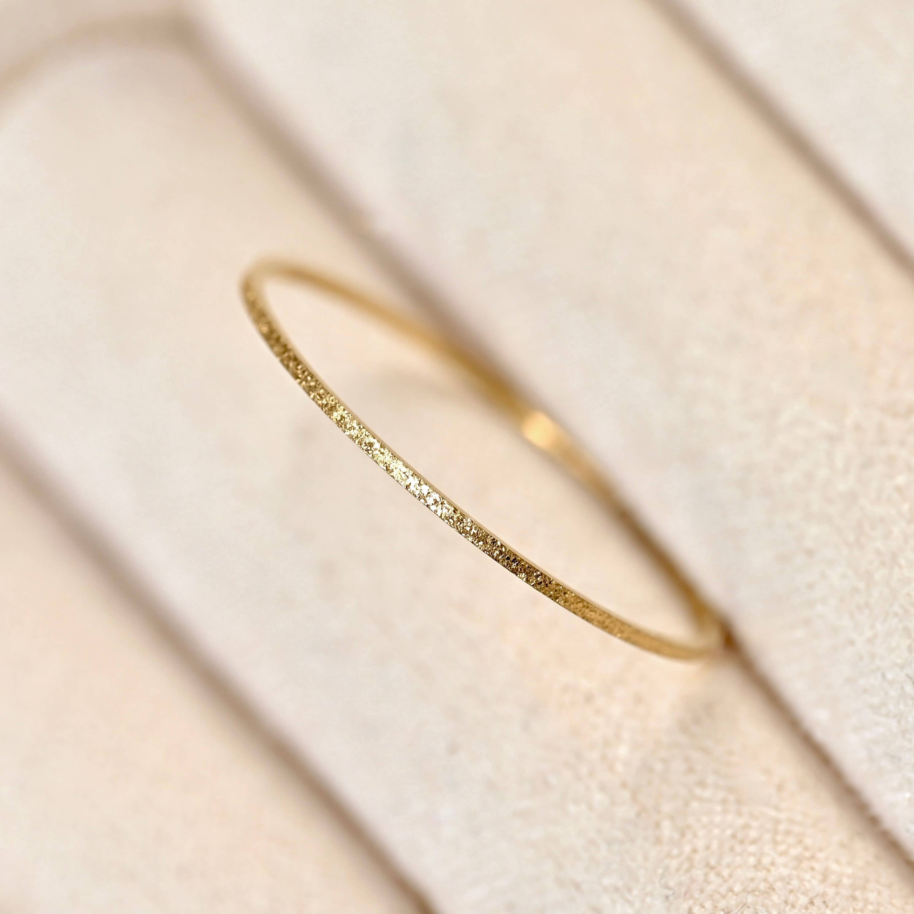 Blueyejewelry - Ultra Thin Gold Stardust Ring - Stainless Steel Sparkle Band