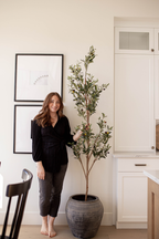 Atelier Black Vintage Olive Tree Pot Vase