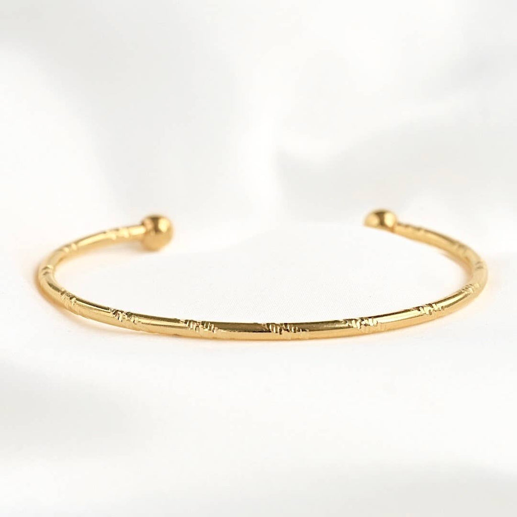 Etched Orb Cuff - Etched Lines Cuff Bracelet - Slim Cuff