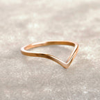 Wishbone Stacker Ring - Dainty V Ring - Peak Chevron Ring