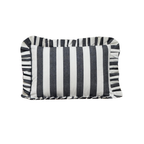 Luxe B Co-Ruffle Lumbar Pillow Cover Charcoal Black Bold Stripe