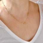 Blueyejewelry - Interlocking Rectangular Links Necklace - Stainless Steel